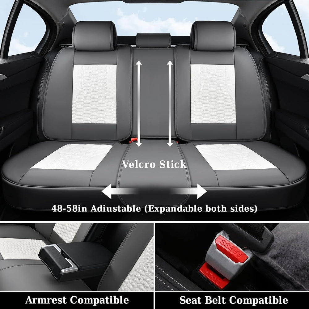 Coverado Seat Covers for Cars, Luxury Leather Seat Covers Full Set, Waterproo...