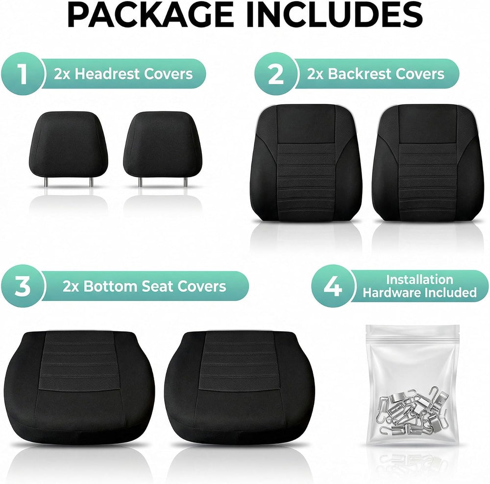 FH Group Automotive Car Seat Covers Front Set Premium 3D Air Mesh Front Seat ...