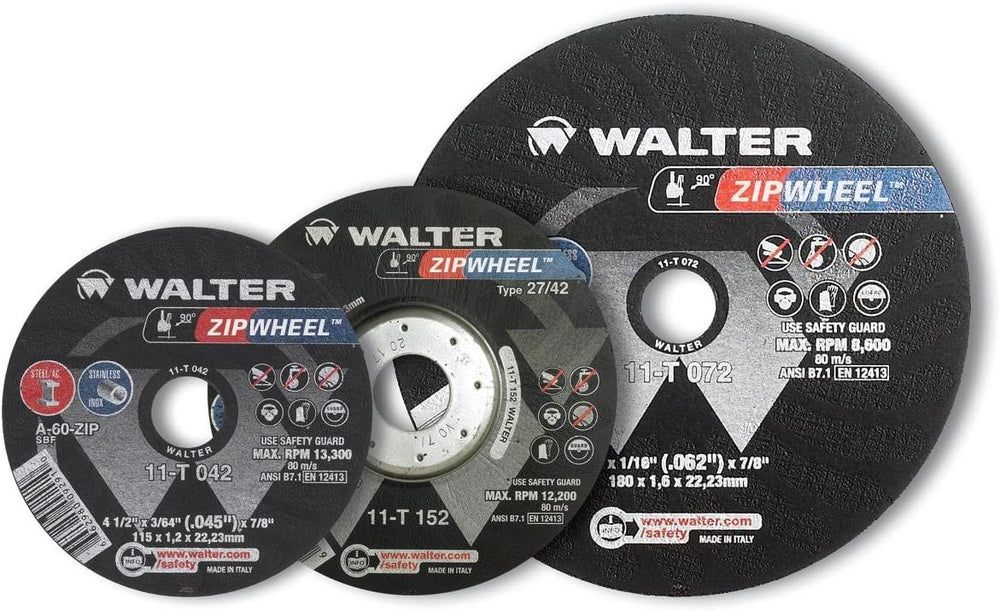Walter Zip Wheel™ Cut-Off Wheel, 4.5" X 3/64" X 7/8'' T1, P...