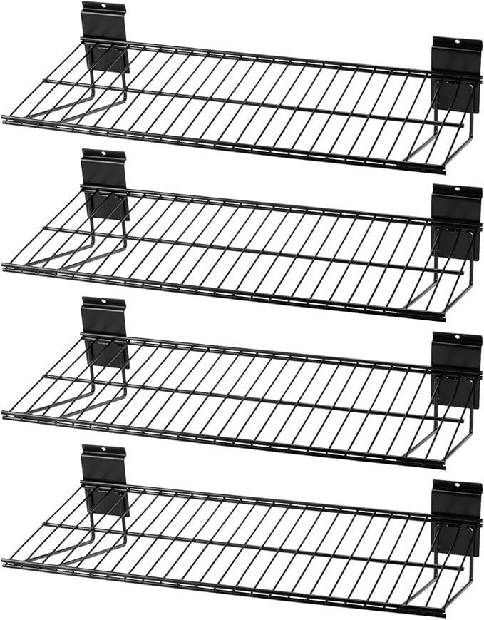 Slatwall Shelves, Slat Wall Accessories, Slat Wall Wire Shelf, Heavy Duty (4 ...