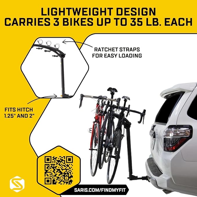 Saris Bones 3-Bike Hitch Rack Bicycle Carrier,