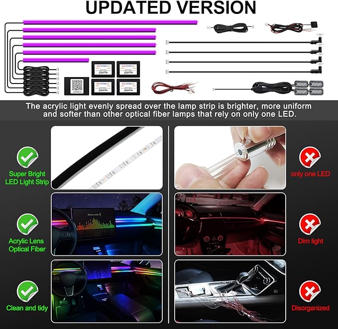 Acrylic Interior Car LED Strip Light
