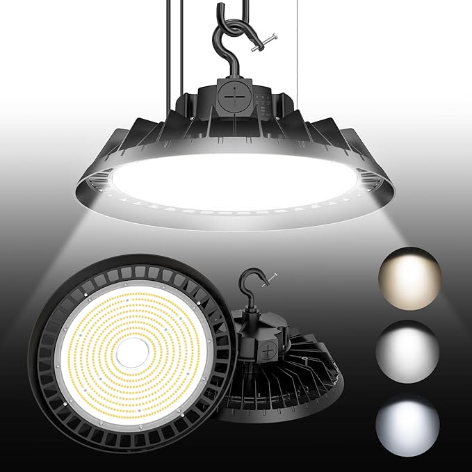 LED High Bay Lights, 240W UFO High Bay LED Shop Lights, 36000LM Adjustable CCT