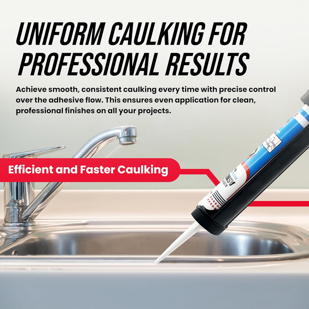 PROMAKER Cordless Caulking Gun, 21V Caulk gun w/ 2 Batteries, LED Light, Adju...