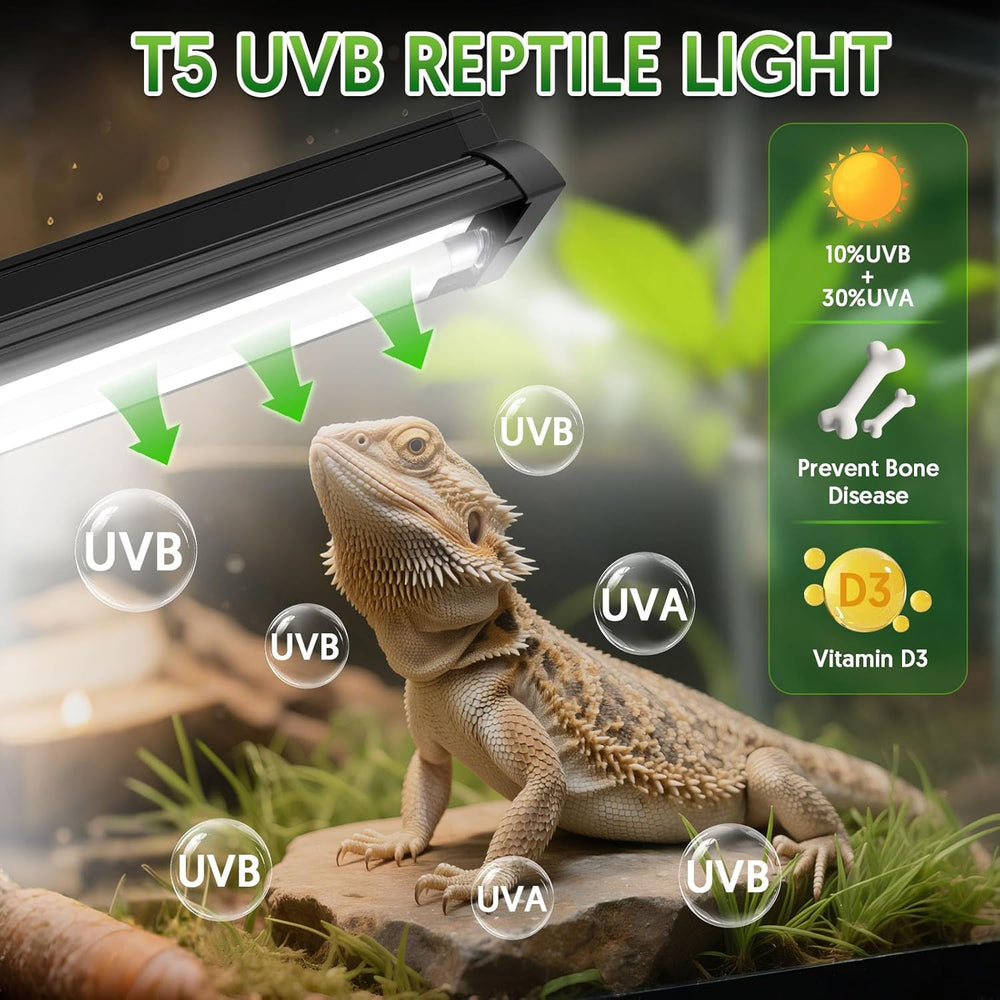 QZQ T5 10.0 UVB Reptile Light Fixture Combo Kit 24W