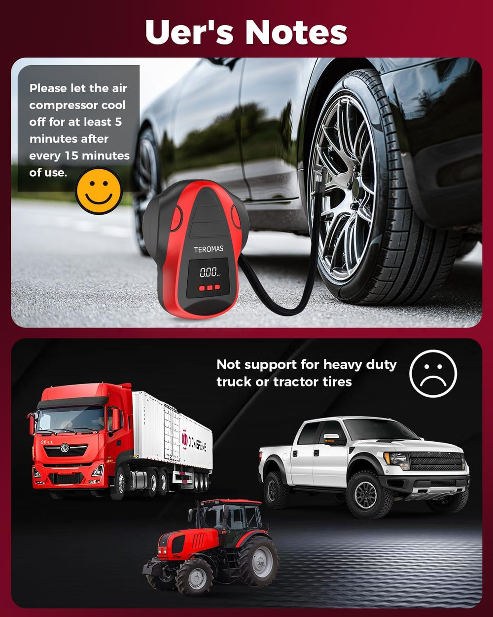 Tire Inflator Portable Air Compressor, Air Pump DC/AC for Car Tires 12V DC an...