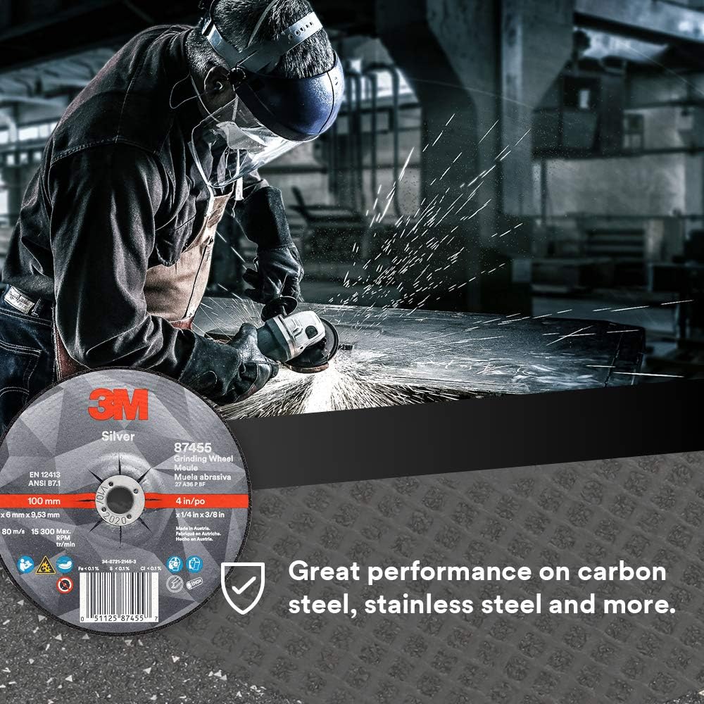 3M Silver Depressed Center Grinding Wheel, 87455, 36+, T27