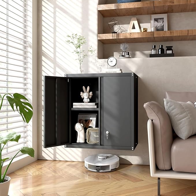 GREATMEET Locking Metal Wall Cabinets