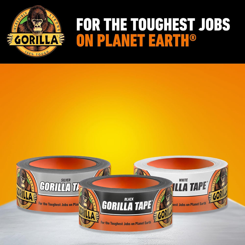 GORILLA Duct Tape, Black Tape, 1.88" x 35 yd (Pack of 6) - Heavy Duty an...