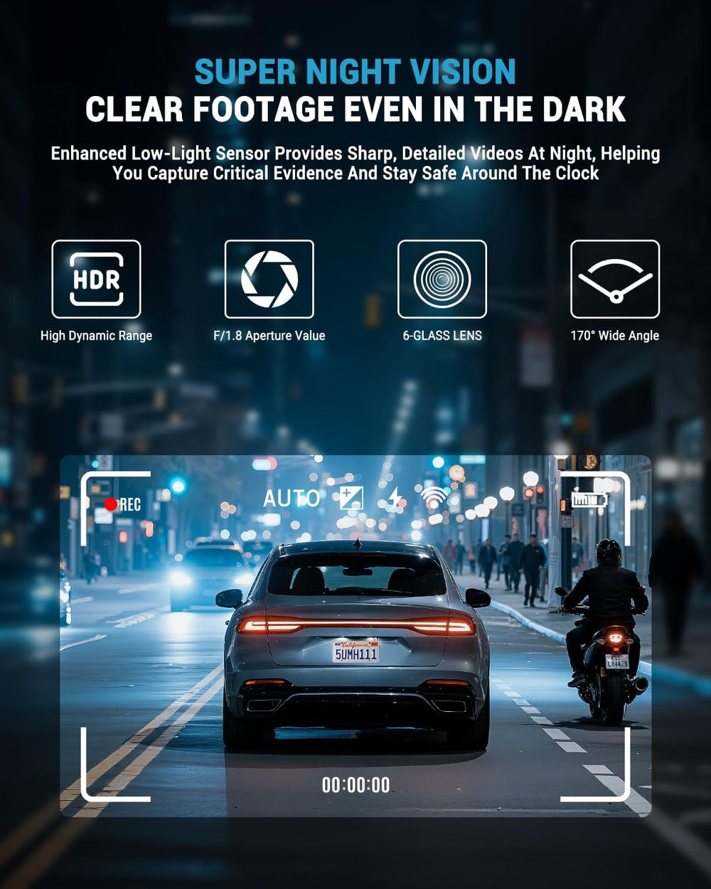 AVAPOW 4K Dash Cam Front for Cars