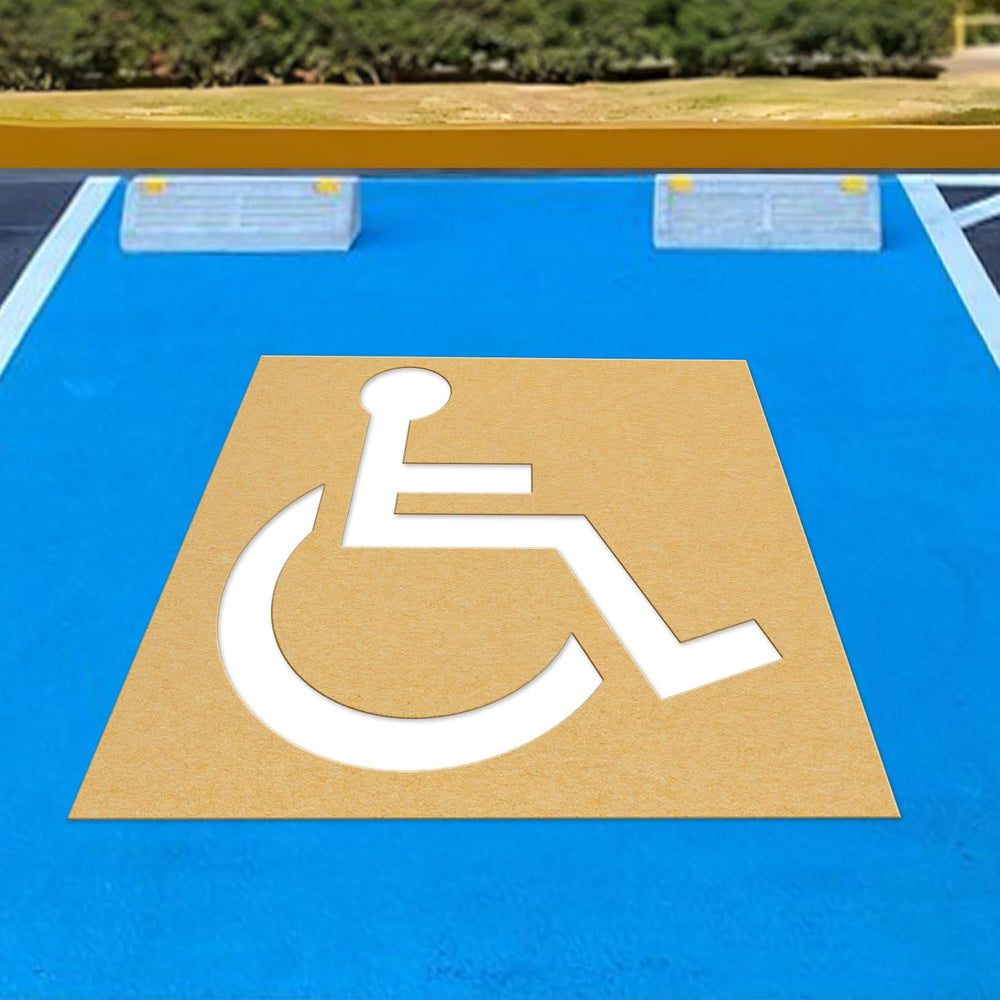 Handicap Parking Stencil, 35.5" x 33" Foldable Cardboard Parking Lo...