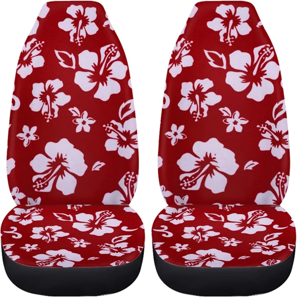 Dreaweet Red Car Accessories for Women Stylish Hibiscus Flower Print Car Seat...