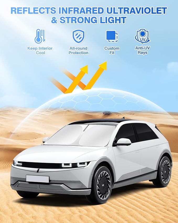 Windshield Sun Shade for Hyundai Ioniq 5 2022-2025 2026 Ioniq 5 Accessories (...