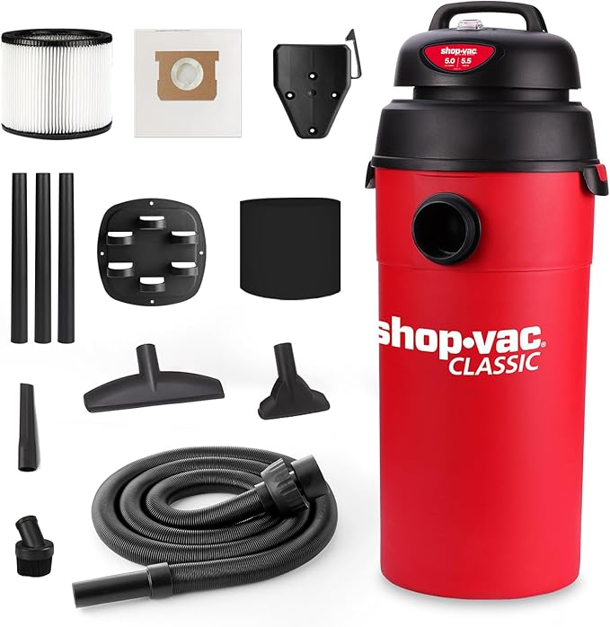 Shop-Vac 5 Gallon 5.5 Peak HP Wet/Dry Vacuum, Wall Mountable Compact Shop Vacuum