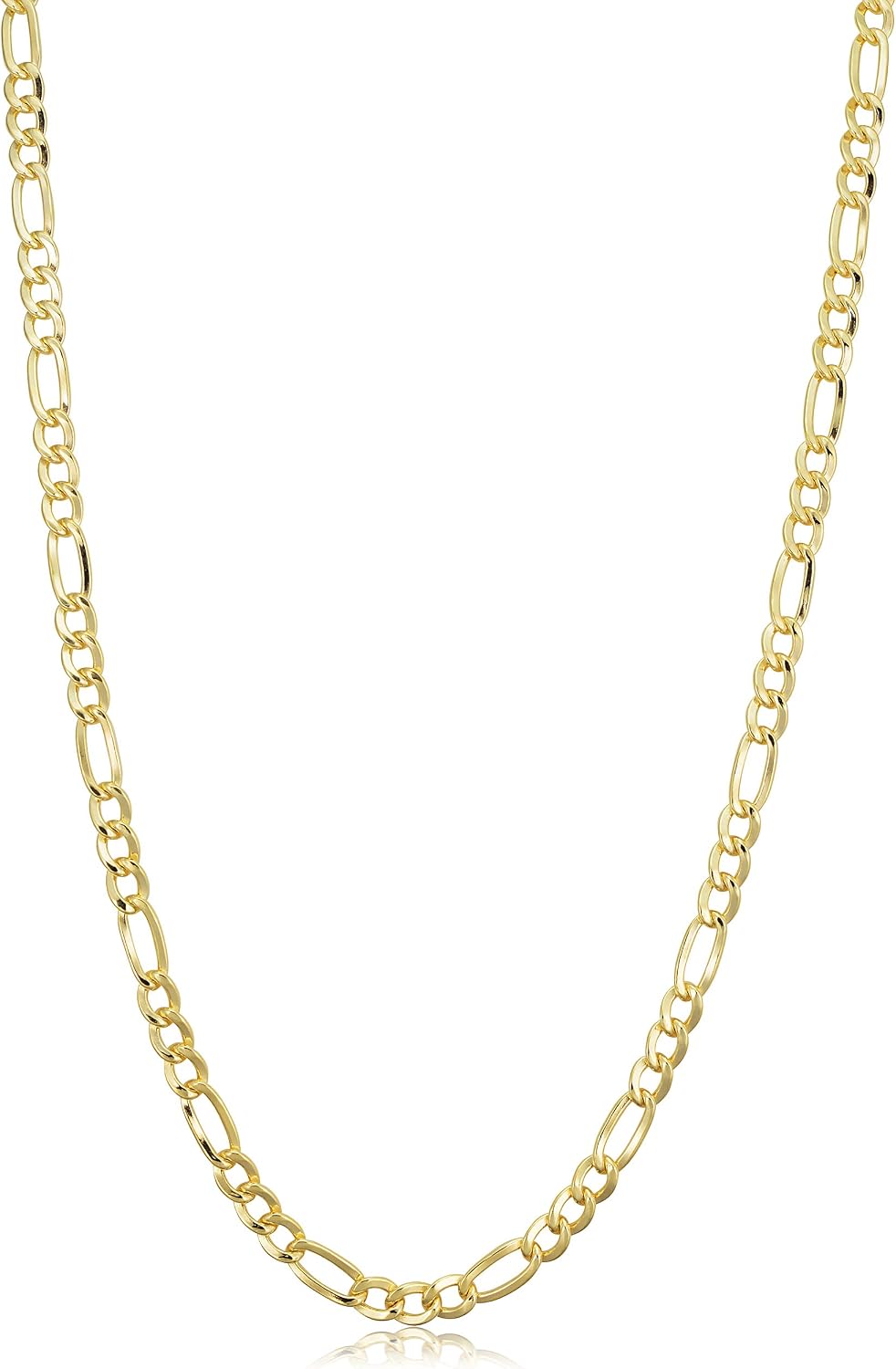 Solid 14K Yellow Gold Filled Figaro Link Chain Necklace for Men and Women