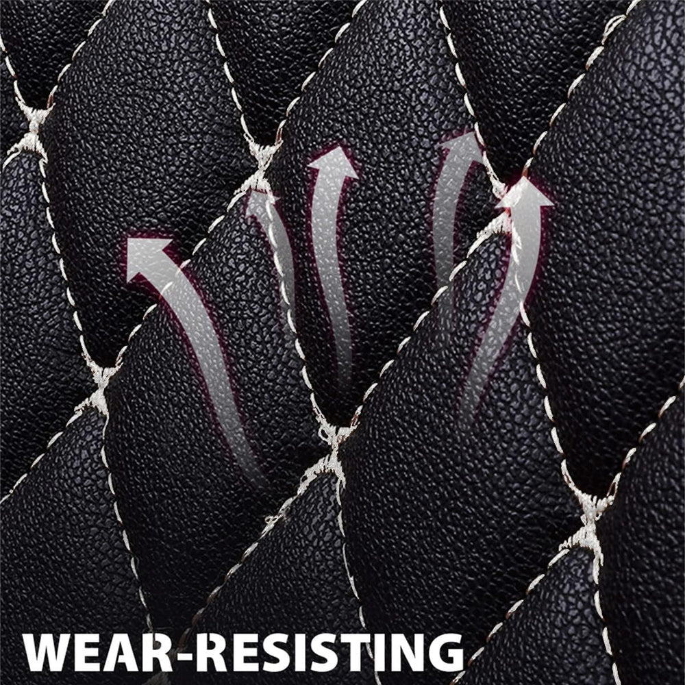 Car Seat Covers Full Set,Universal White PU Leather Auto Seat Protectors