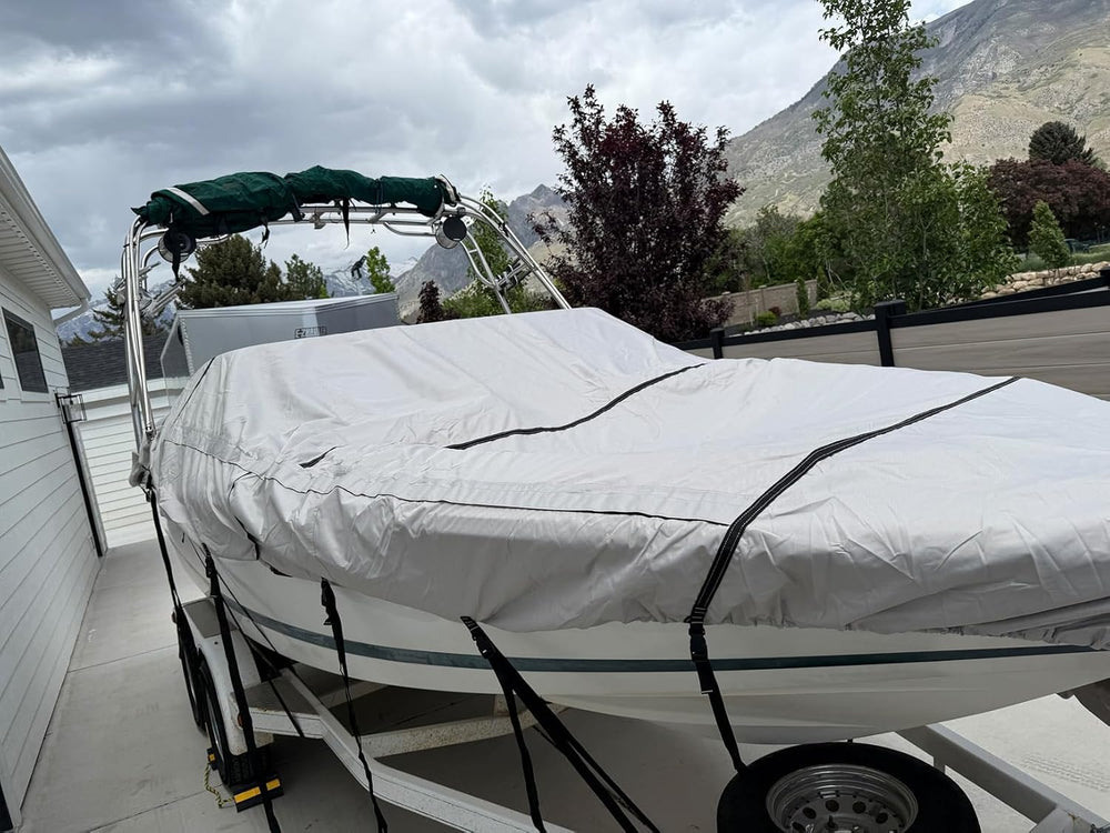 1200D Solution Dyed Ski&Wakeboard Tower Boat Cover with Stoage Bag, 22’-2...