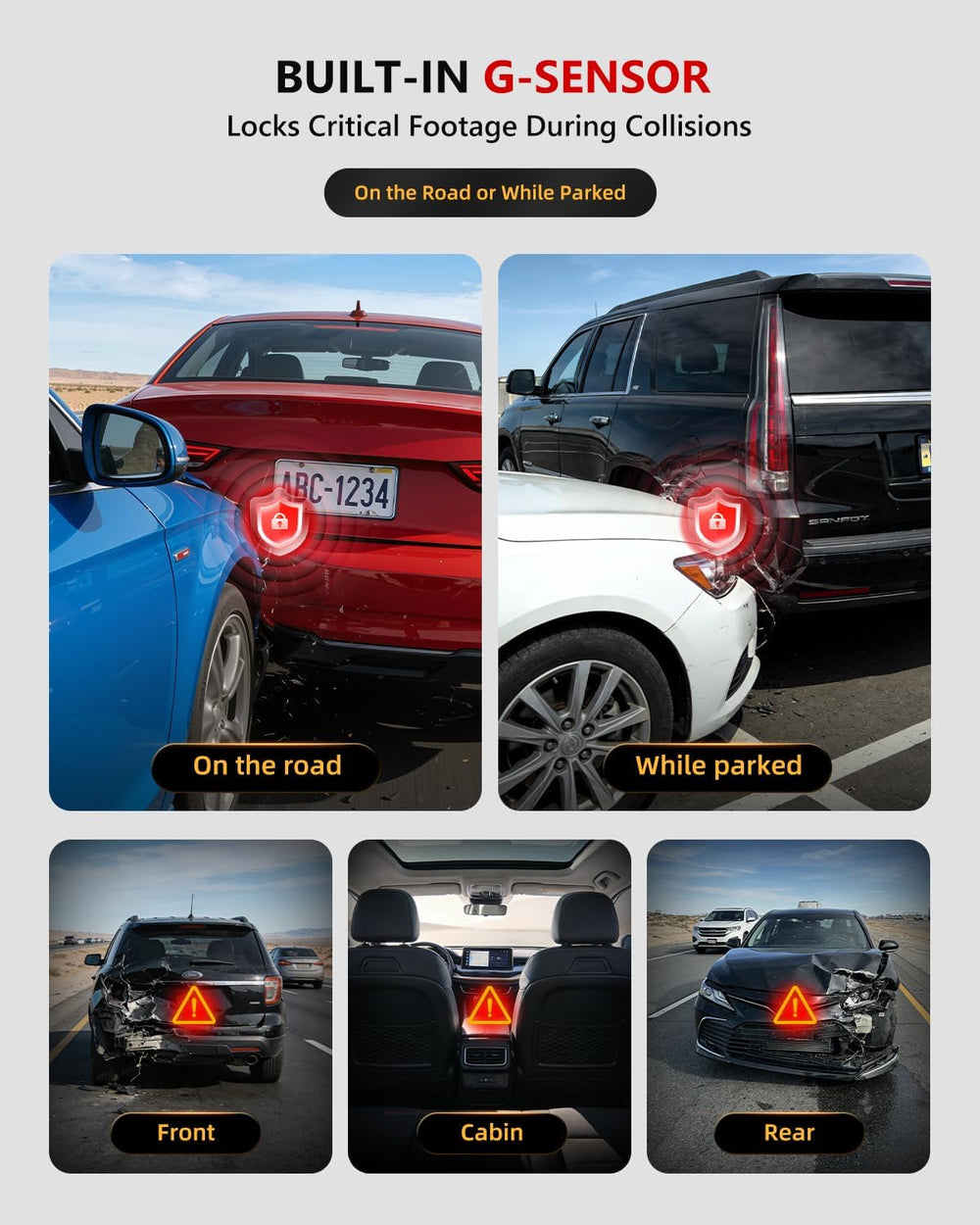 3 Channel Dash Cam Front and Rear, 4K Dash Camera for Cars STARVIS 2 HDR Nigh...