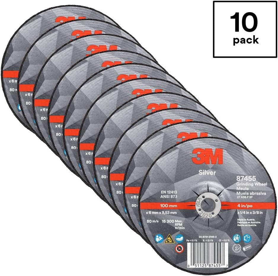 3M Silver Depressed Center Grinding Wheel, 87455, 36+, T27