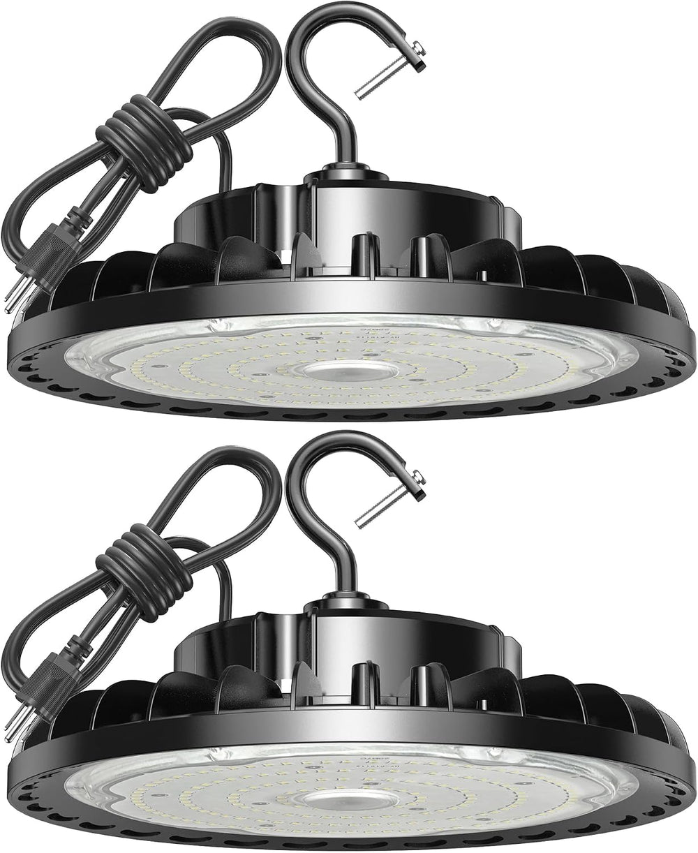 200W LED High Bay Light, 28000LM 110-277V 5000K Shop Garage Light with US Plu...