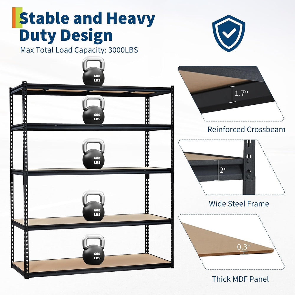 GarveeTech Heavy Duty Garage Shelving Unit, 60 in L x 24 in D x 72 in H