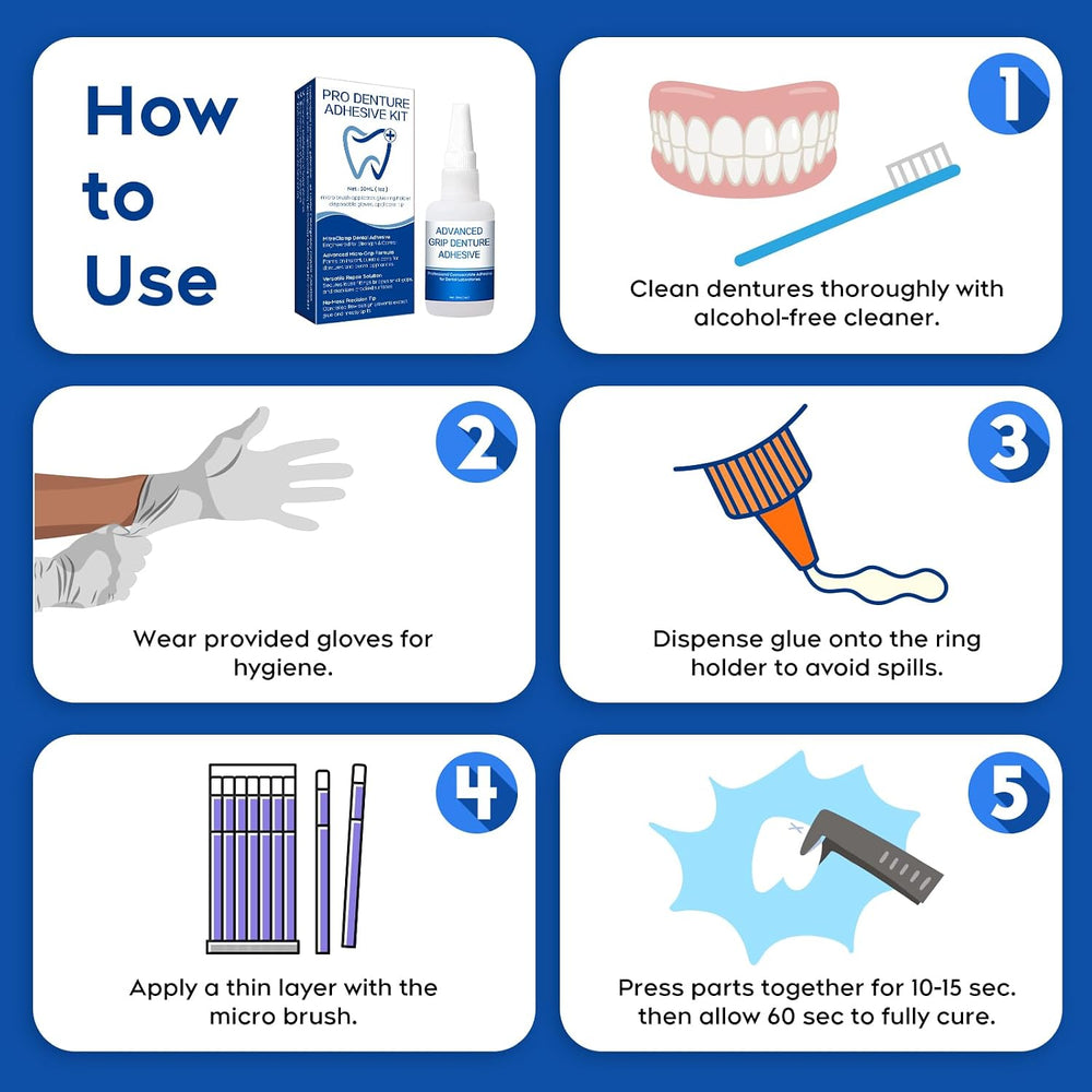 Dental Lab Instant Bonding Glue for Dentures & Lab Tools – Fast-Setting i...
