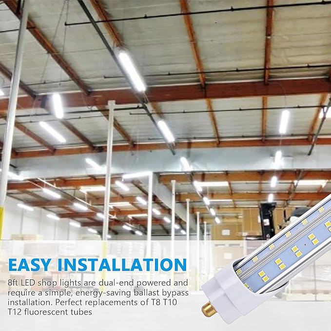 20 Pack, 8 Foot LED Bulbs, 150W 19000lm 6000K, Super Bright, T8 T10 T12 LED