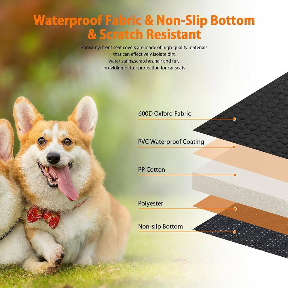 2 Packs Front Seat Car Cover, Waterproof Dog Car Seat Cover, Non-slip & S...