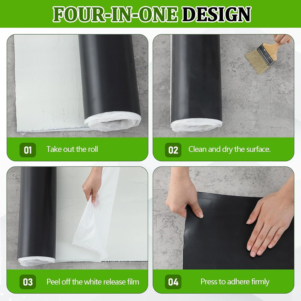 Pushglossy 1 Roll EPDM Rubber Roofing Membrane 50 Mil, 39" x 5 Ft, Black