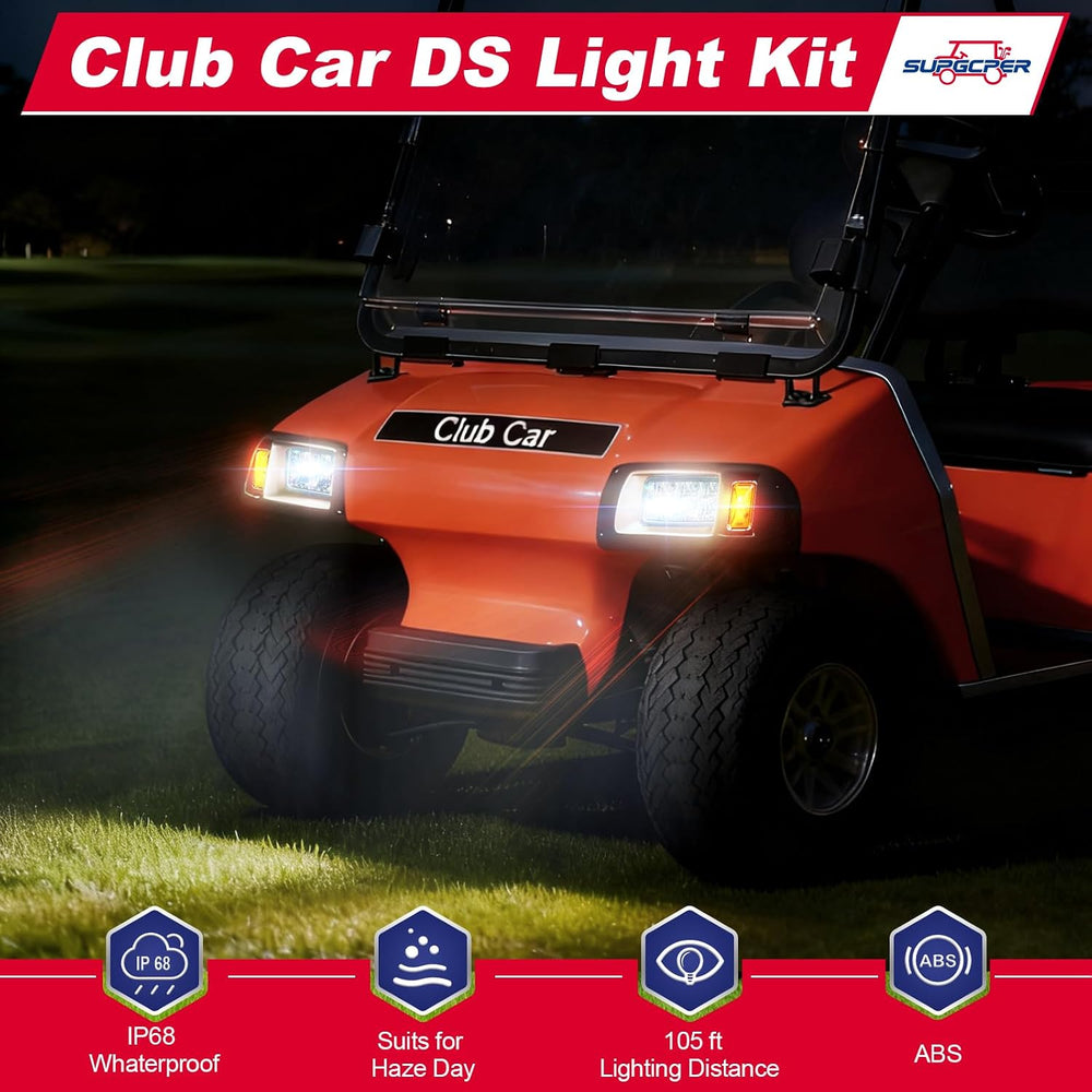 Golf Cart LED Light Kit for Club Car DS 1993-Up Gas and Electric Models, Club...