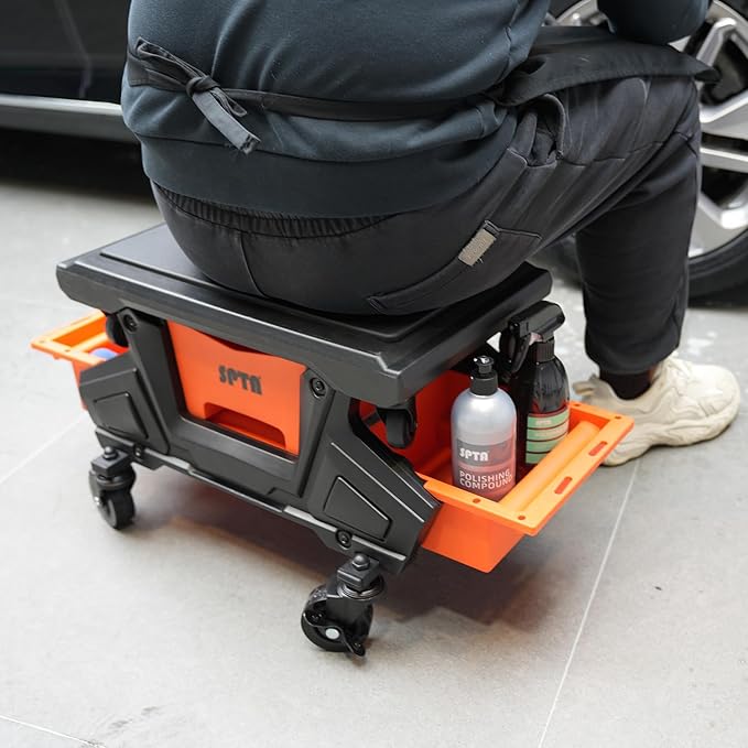 SPTA Automotive Mobile Rolling Mechanics Stool