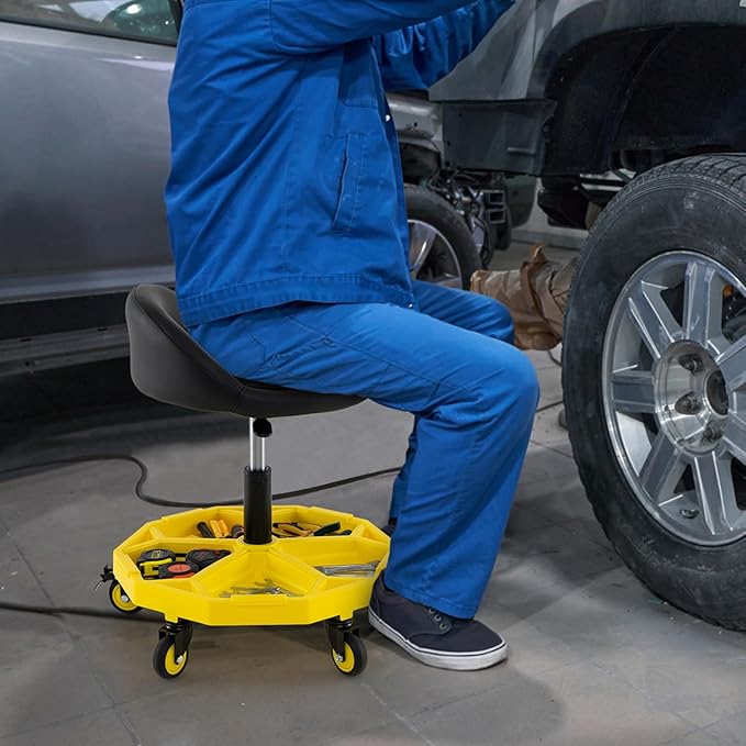 Mechanic Stool, 350 LBS Capacity Rolling Shop Stool