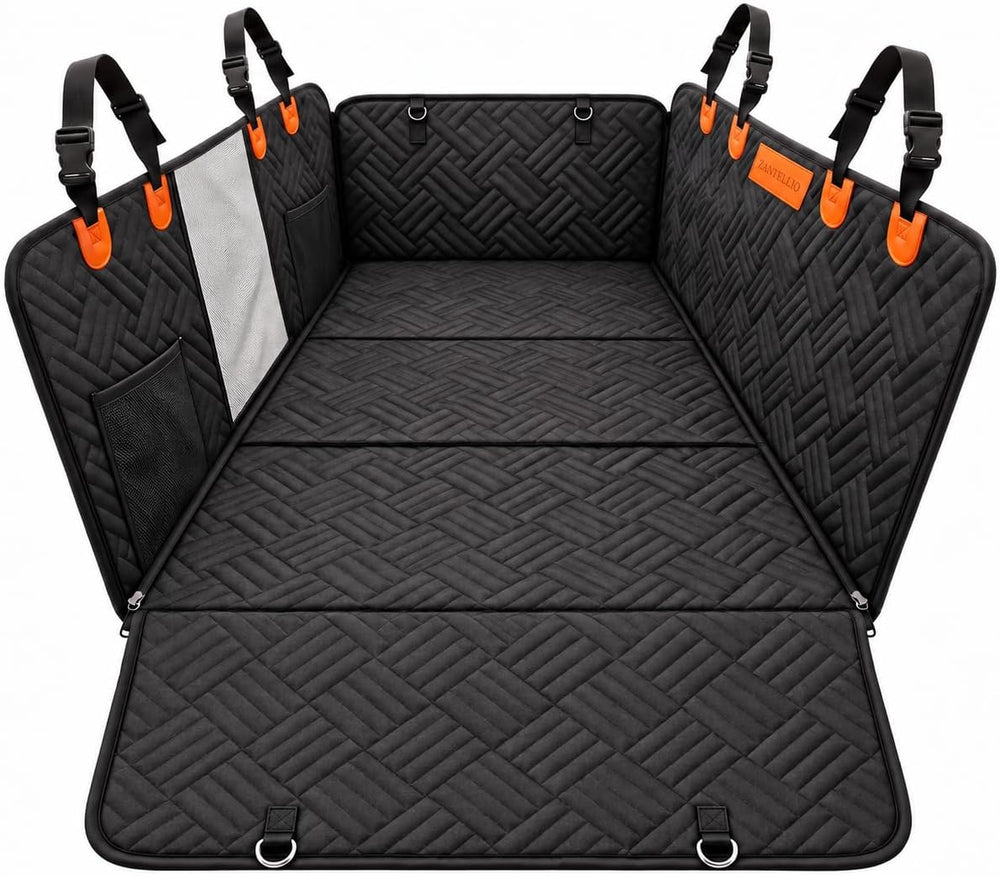 Hard Bottom Dog Car Seat Cover, Back Seat Extender for Dogs