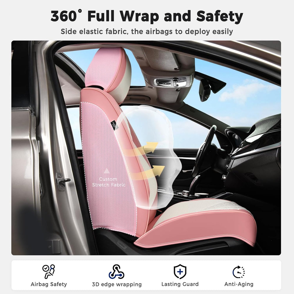 Huidasource Leather Seat Covers for Cars, Front and Rear Car Seat Covers Full...