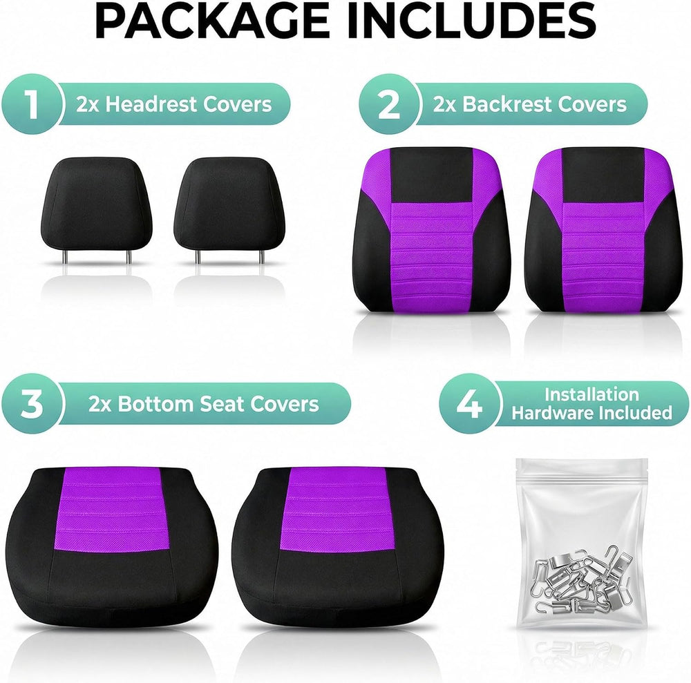 FH Group Automotive Car Seat Covers Front Set Premium 3D Air Mesh Front Seat ...