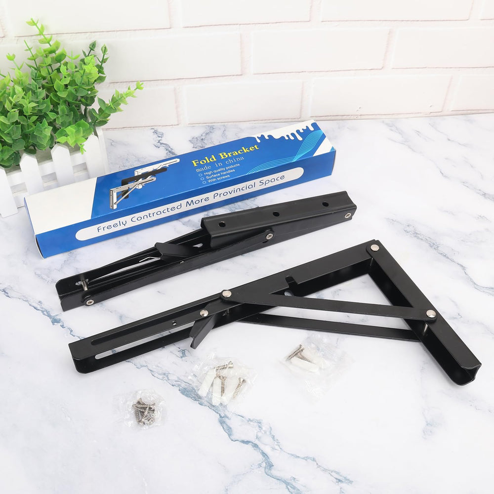 5 Pairs (10 PCS) 12 Inch Folding Shelf Brackets,Metal Collapsible Shelf Brack...