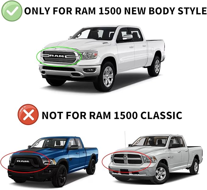 Window Visors Rain Guards for 2019-2025 Dodge Ram 1500 Crew Cab, Out-Channel