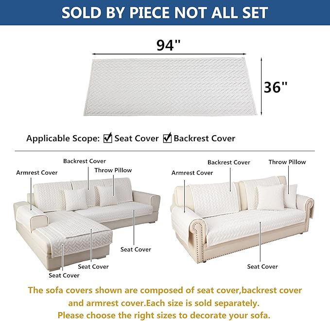 Eismodra Couch Cover, Sectional Couch Covers, Sofa Covers