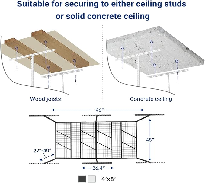 FLEXIMOUNTS Pro 4x8 Overhead Garage Storage Rack, Adjustable Storage