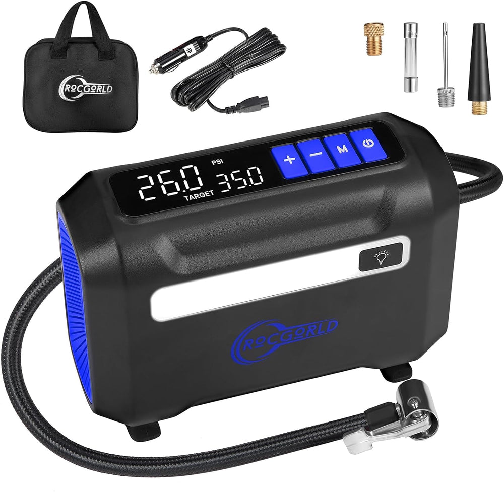 ROCGORLD R8 Tire Inflator Portable Air Compressor, DC 12V Air Compressor Port...