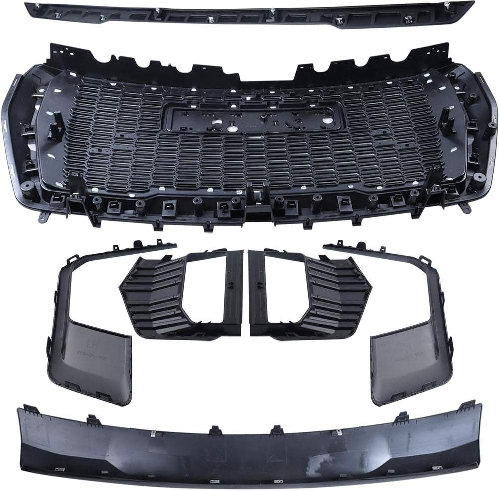 Grille Set 8pcs Compatible with 2021-2024 GMC Yukon/Yukon XL Denali Front Upp...