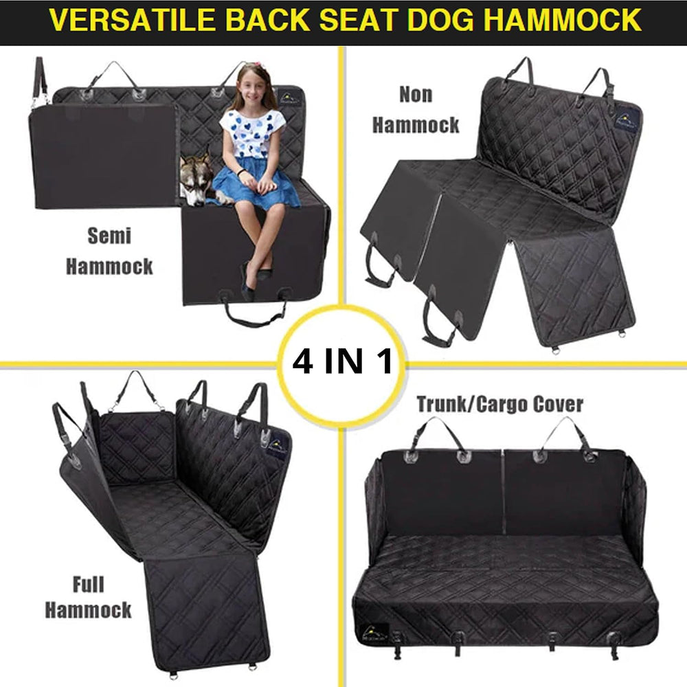 Meadowlark Dog Car Seat Cover, Heavy Duty Hammock, XL, Black