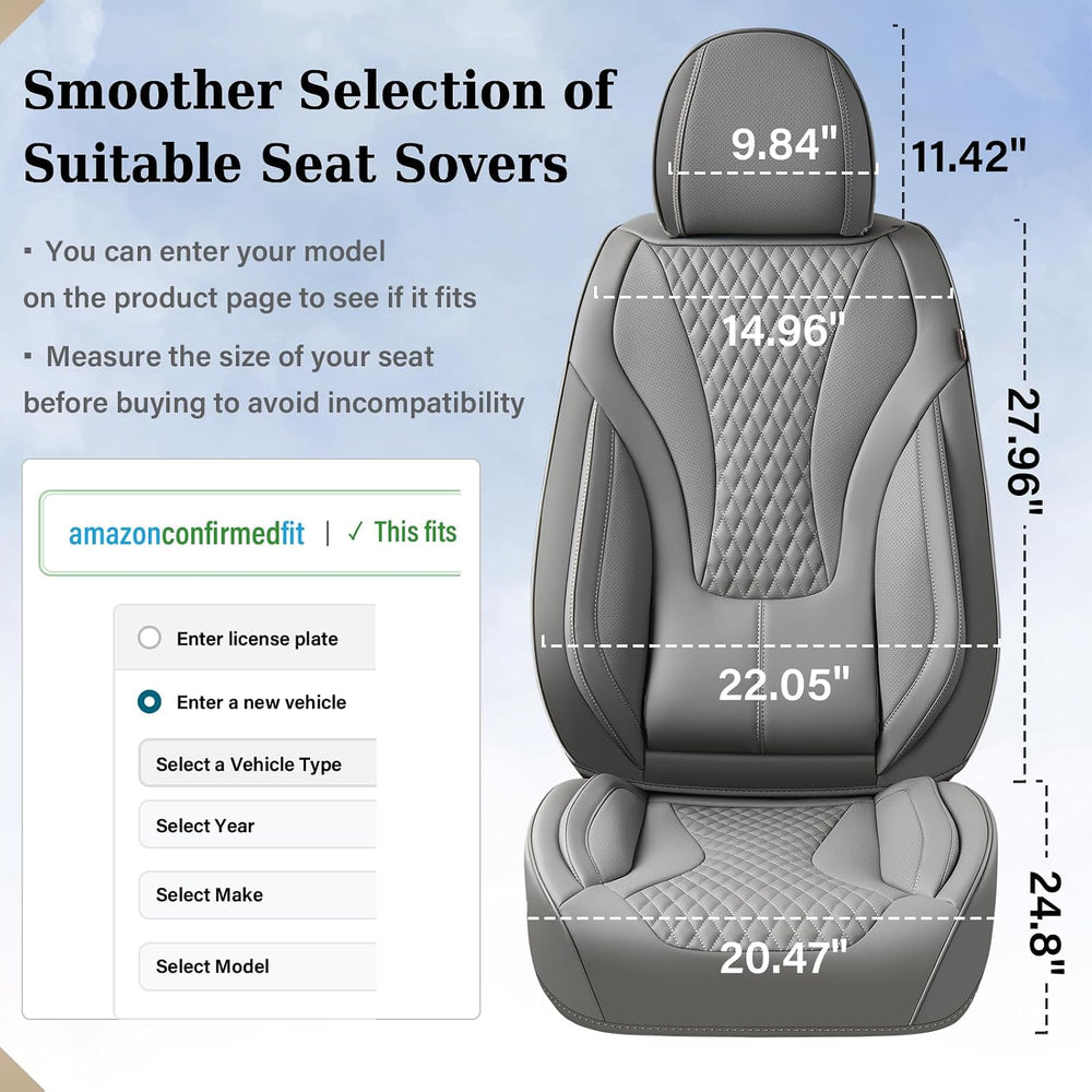 Coverado Car Seat Covers Full Set, Seat Cushion for Cars, Automotive Seat Cov...