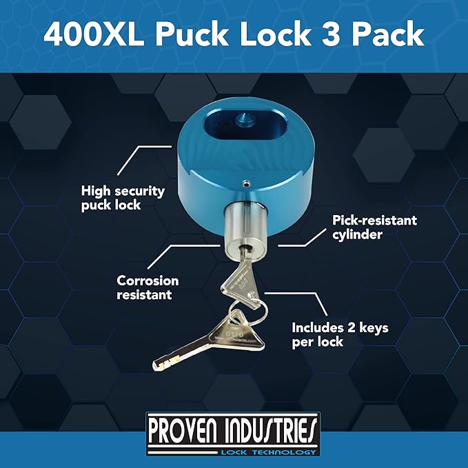 Proven Industries Model 400XL Puck-Lock Set, Made in The USA (3-Pack)