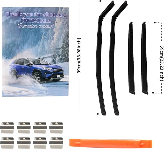 4pcs in Channel Rain Guards Fit