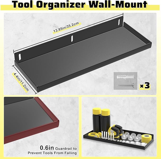 Wall Mount Screwdriver Organizer, Pliers Holder, Hammer Rack, Metal Storage (...