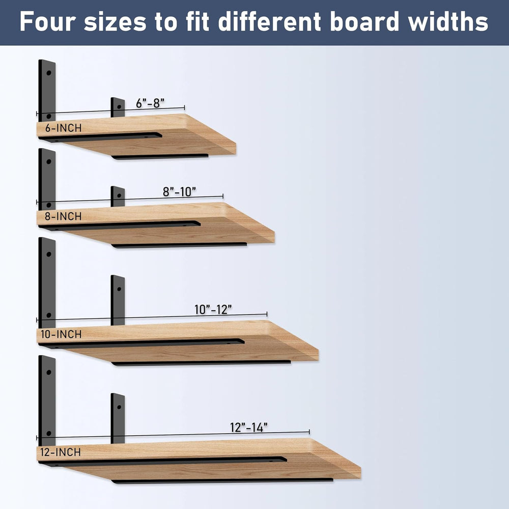 ELSKER&HOME Shelf Brackets 10 Inch 10 Pack Heavy Duty Black Metal L Bracket