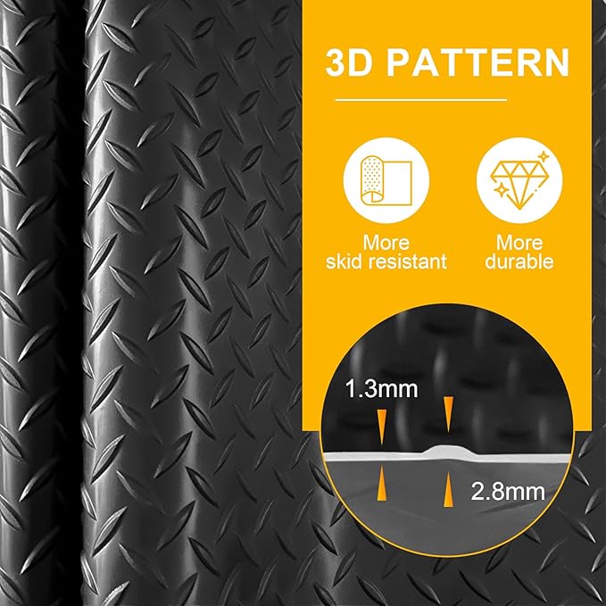 4x10FT Garage Floor Mat, 2.8mm Thickened Flooring Roll