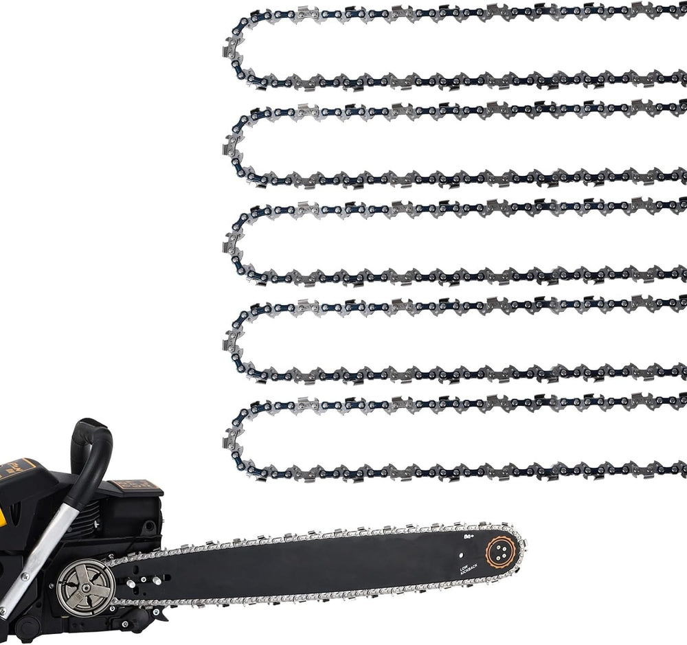 5 Pack 20 Inch Chainsaw Chain 76 Drive Links .58" Gauge, .325" Pitc...