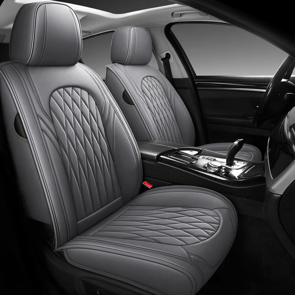 WELLDO Car Seat Covers Front Seats, Leather Seat Covers